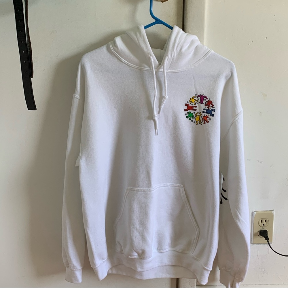 keith haring white sweatshirt